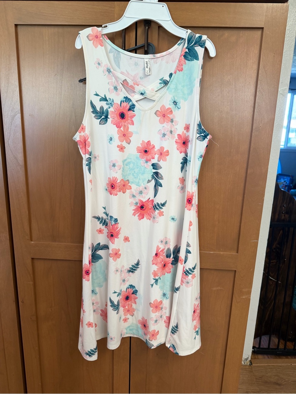 Mudd Floral Shift Dress - Pink & Aqua